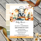 Waterverf Olifant Boeken Baby shower Kaart