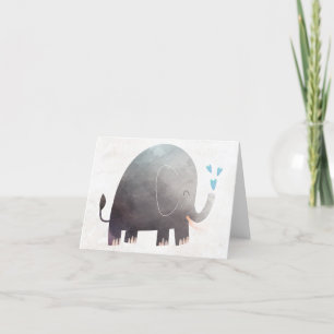 Waterverf olifant dank u notitie Kaarten