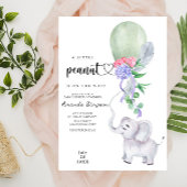 Waterverf olifant en ballon Baby shower Kaart