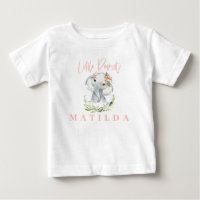 Waterverf olifant en bloemen gepersonaliseerd