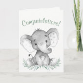 Waterverf olifant gefeliciteerd kaart (Voorkant)