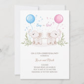 Waterverf Olifant Geslacht Onthullen Jongen of Mei Kaart (Voorkant)