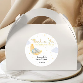 Waterverf olifant gouden maanster Baby shower Ronde Sticker