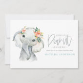 Waterverf olifant klein meisje baby shower (Voorkant)