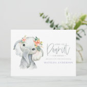 Waterverf olifant klein meisje baby shower (Staand voorkant)