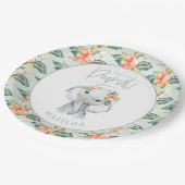 Waterverf olifant kleine pinda - verjaardagsfeestj papieren bordje (Gekanteld)