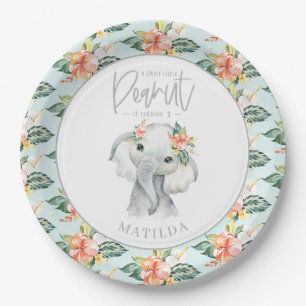 Waterverf olifant kleine pinda - verjaardagsfeestj papieren bordje
