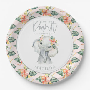 Waterverf olifant kleine pinda - verjaardagsfeestj papieren bordje