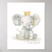 Waterverf olifant kwekerij muurkunst poster (Voorkant)