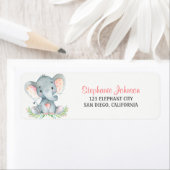 Waterverf olifant meisje etiket (Insitu)