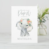 Waterverf olifant meisje verjaardagsfeest (Staand voorkant)