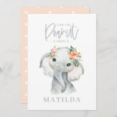 Waterverf olifant meisje verjaardagsfeest (Voorkant / Achterkant)