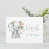 Waterverf olifant meisje verjaardagsfeest (Staand voorkant)