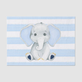 Waterverf olifant met blauwe strepen Baby shower Tissuepapier