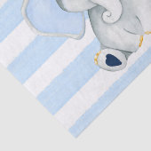 Waterverf olifant met blauwe strepen Baby shower Tissuepapier (Detail)