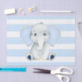 Waterverf olifant met blauwe strepen Baby shower Tissuepapier (Craft)