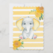 Waterverf olifant met geel Baby shower Kaart (Achterkant)
