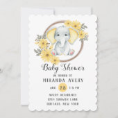 Waterverf olifant met geel stripe Baby shower Kaart (Voorkant)