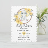 Waterverf olifant met geel stripe Baby shower Kaart (Staand voorkant)