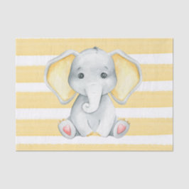 Waterverf olifant met geel stripe Baby shower Tissuepapier