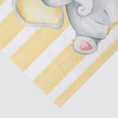 Waterverf olifant met geel stripe Baby shower Tissuepapier (Detail)