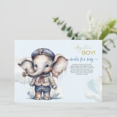 Waterverf Olifant nautische thema Boeken voor baby Kaart (Staand voorkant)