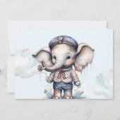 Waterverf Olifant nautische thema Boeken voor baby Kaart (Achterkant)