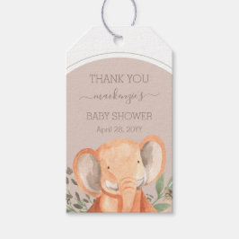 Waterverf Olifant Safari Baby shower Cadeaulabel