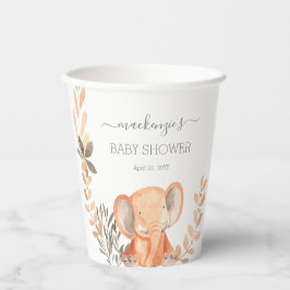 Waterverf Olifant Safari Baby shower Papieren Bekers