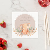 Waterverf Olifant Safari Baby shower Servet (Insitu)