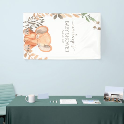 Waterverf Olifant Safari Baby shower Spandoek (Beurs)