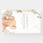 Waterverf Olifant Safari Baby shower Spandoek (Horizontaal)