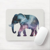Waterverf Olifant Silhouet & Spikkel Muismat (Met muis)