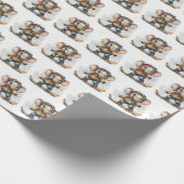 Waterverf Olifant Snowboarden Cadeaupapier (Hoek)