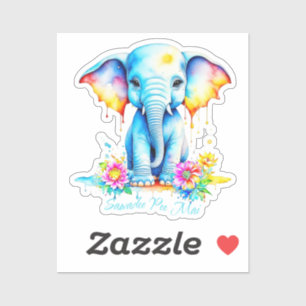 Waterverf Olifant Songkran Festival Sticker