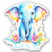 Waterverf Olifant Songkran Festival Sticker (Voorkant)