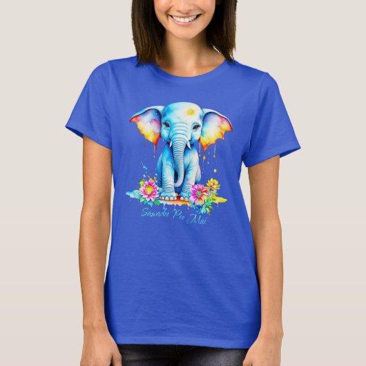 Waterverf Olifant Songkran Festival T-shirt (Voorkant)