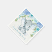 Waterverf Olifant Stoffig Blauw Bloemen Oerwoud Ba Servet (Hoek)