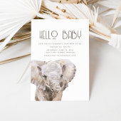 Waterverf Olifant Thema Baby shower Uitnodiging
