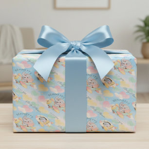 Waterverf Olifant Vliegtuig Baby Shower Patroon Cadeaupapier