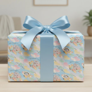 Waterverf Olifant Vliegtuig Baby Shower Patroon Cadeaupapier