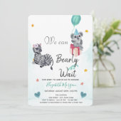 Waterverf olifant, Zebra gestreept Baby shower Kaart (Staand voorkant)