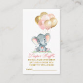 Waterverf olifantenballonnen Roze diapluier Informatiekaartje (Voorkant)