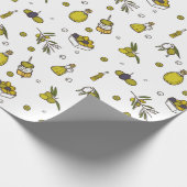 Waterverf Olijf, Olijftak & Oliefles Cadeaupapier (Hoek)