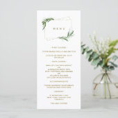 Waterverf Olijfbladeren Goud Doop Menu (Staand voorkant)