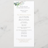 Waterverf olijfbladeren grens bruiloft programmakaart (Achterkant)