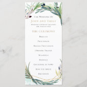 Waterverf olijfbladeren grens bruiloft programmakaart (Voorkant)