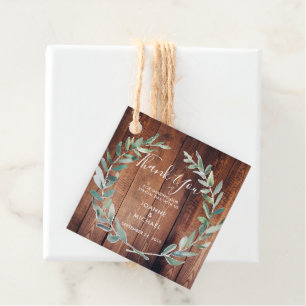 Waterverf olijfbladeren Hout Bind Hartelijk dank Bedankjes Labels