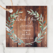 Waterverf olijfbladeren Hout Bind Hartelijk dank Bedankjes Labels (Voorkant)