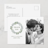 Waterverf olijfbladeren. Italiaanse bruiloft bedan Briefkaart (Voorkant / Achterkant)